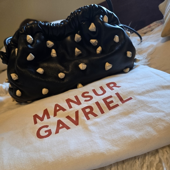 Mansur Gavriel Mini Cloud Knotted Leather Clutch NWT - Picture 1 of 8